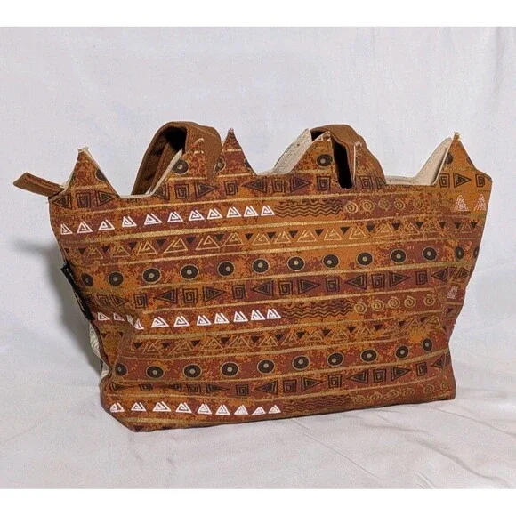 Laurel Burch Cat Shoulder Bag Cut Out Ears Canvas Brown - Picture 2 of 9